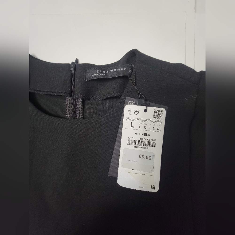 Zara Women Black Ruffle Sleeve Mini dress - Picture 10 of 12